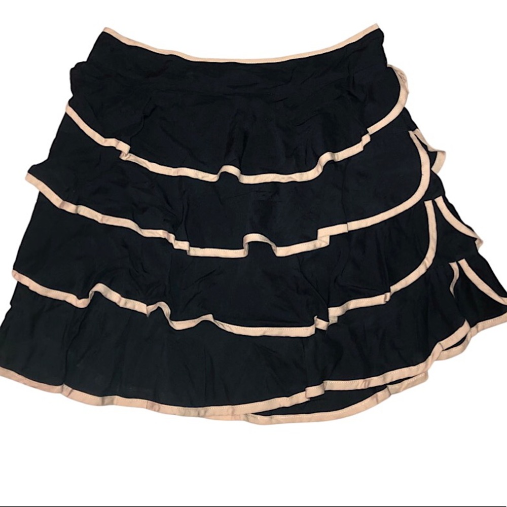 Hazel Navy Tiered Ruffle Mini Skirt Size M